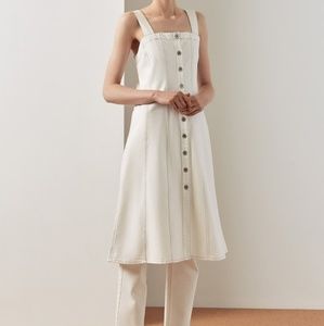 Kowtow panel dress ecru denim